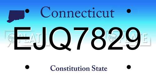 EJQ7829 Connecticut License Plate
