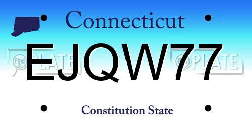 EJQW77 Connecticut License Plate