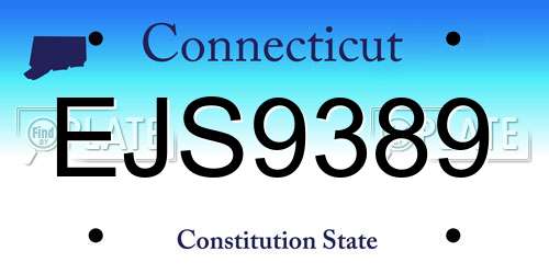 EJS9389 Connecticut License Plate