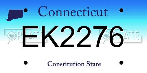 EK2276 Connecticut License Plate