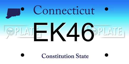 EK46 Connecticut License Plate