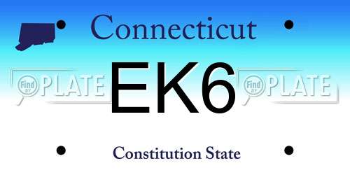 EK6 Connecticut License Plate