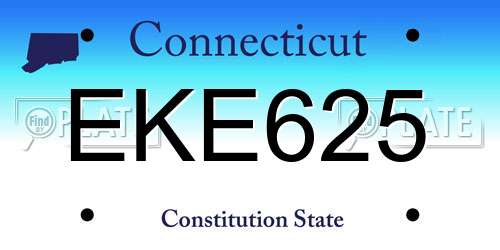 EKE625 Connecticut License Plate