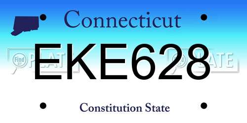 EKE628 Connecticut License Plate