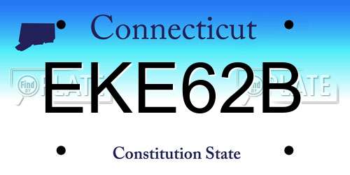 EKE62B Connecticut License Plate