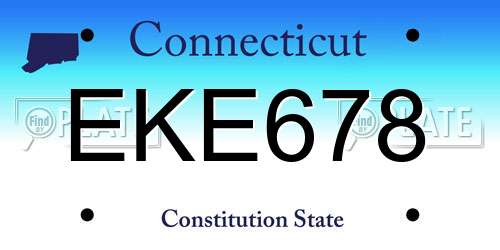 EKE678 Connecticut License Plate