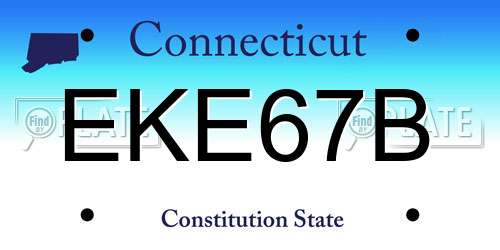 EKE67B Connecticut License Plate