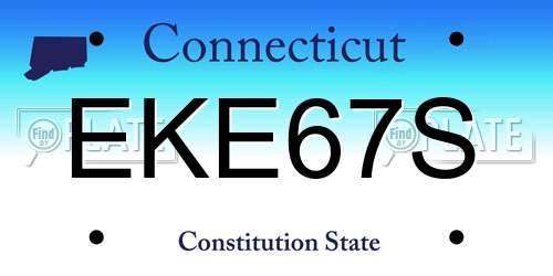 EKE67S Connecticut License Plate