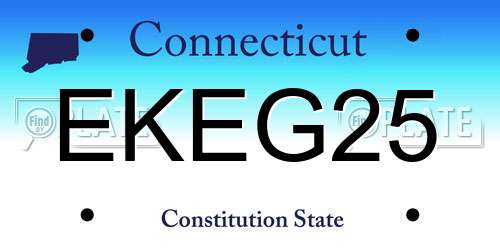 EKEG25 Connecticut License Plate