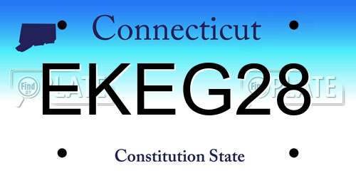 EKEG28 Connecticut License Plate