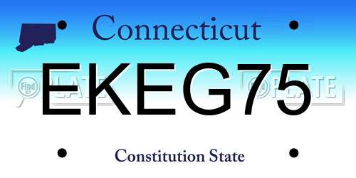 EKEG75 Connecticut License Plate