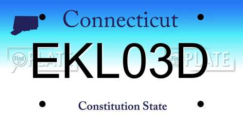 EKL03D Connecticut License Plate