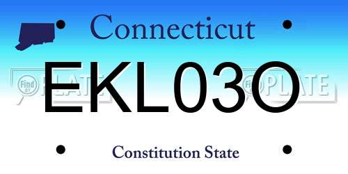EKL03O Connecticut License Plate