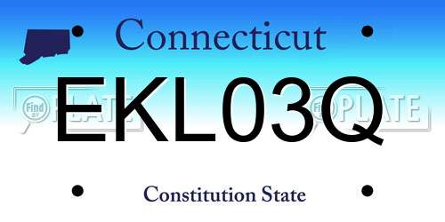EKL03Q Connecticut License Plate