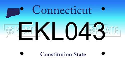 EKL043 Connecticut License Plate