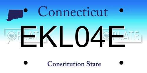 EKL04E Connecticut License Plate