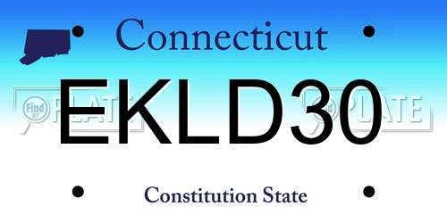 EKLD30 Connecticut License Plate