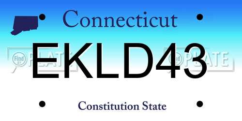 EKLD43 Connecticut License Plate