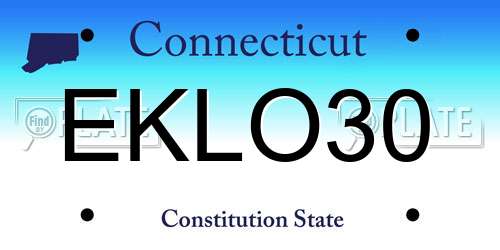 EKLO30 Connecticut License Plate