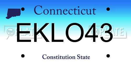 EKLO43 Connecticut License Plate