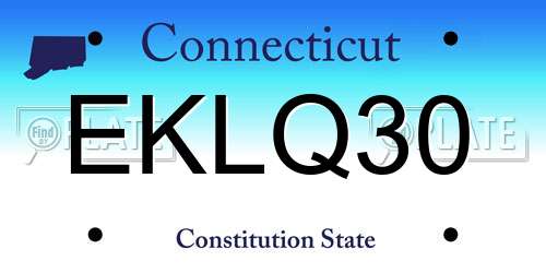 EKLQ30 Connecticut License Plate