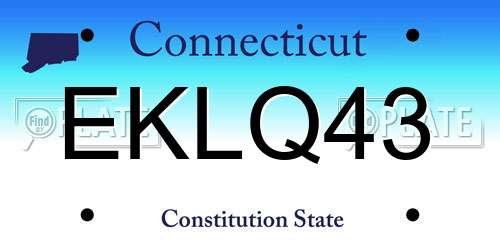 EKLQ43 Connecticut License Plate