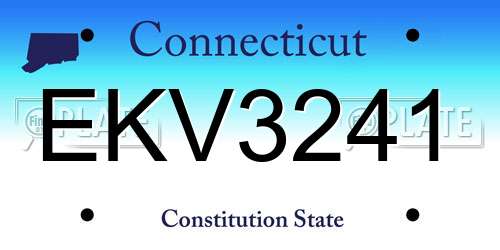 EKV3241 Connecticut License Plate