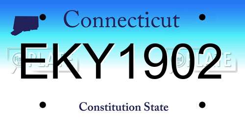 EKY1902 Connecticut License Plate