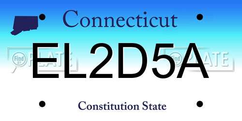 EL2D5A Connecticut License Plate