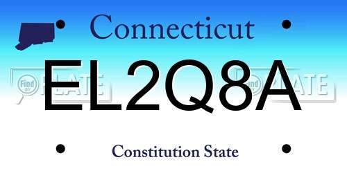 EL2Q8A Connecticut License Plate