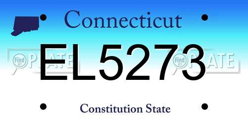EL5273 Connecticut License Plate