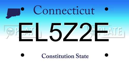 EL5Z2E Connecticut License Plate