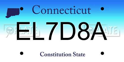 EL7D8A Connecticut License Plate