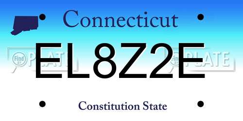 EL8Z2E Connecticut License Plate