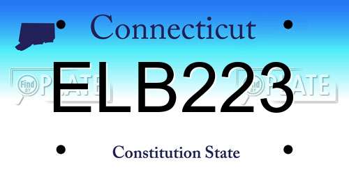 ELB223 Connecticut License Plate