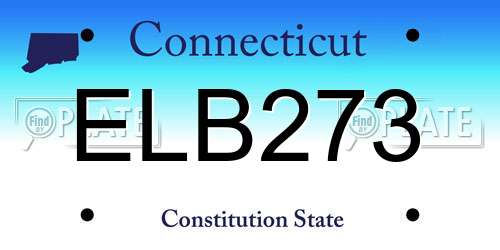 ELB273 Connecticut License Plate