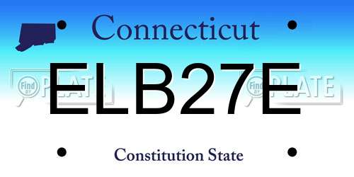 ELB27E Connecticut License Plate