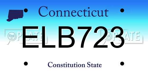 ELB723 Connecticut License Plate