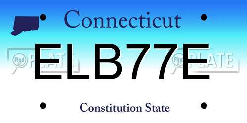 ELB77E Connecticut License Plate
