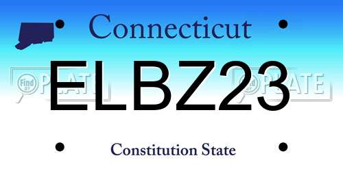 ELBZ23 Connecticut License Plate