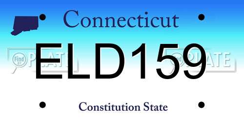 ELD159 Connecticut License Plate