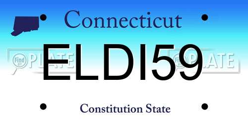 ELDI59 Connecticut License Plate