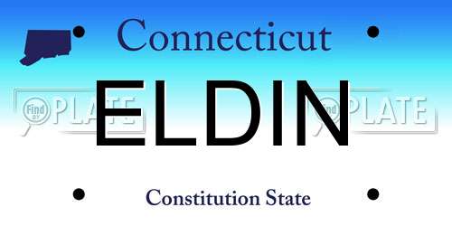 ELDIN Connecticut License Plate