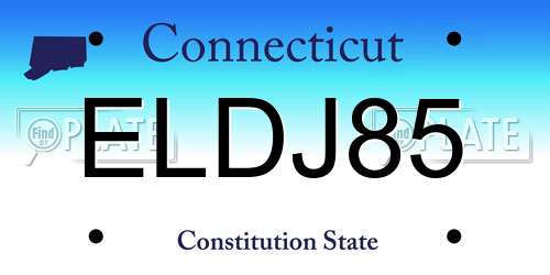 ELDJ85 Connecticut License Plate