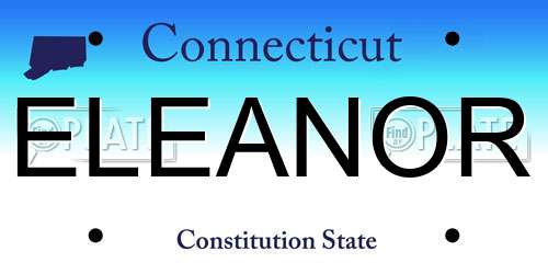 ELEANOR Connecticut License Plate