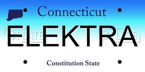 ELEKTRA Connecticut License Plate