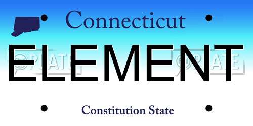 ELEMENT Connecticut License Plate
