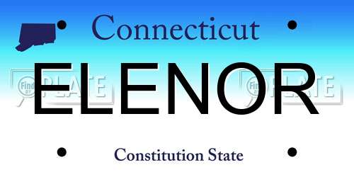 ELENOR Connecticut License Plate