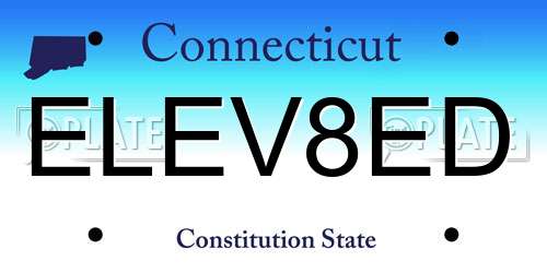ELEV8ED Connecticut License Plate