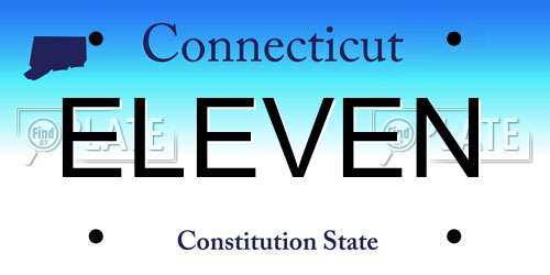 ELEVEN Connecticut License Plate